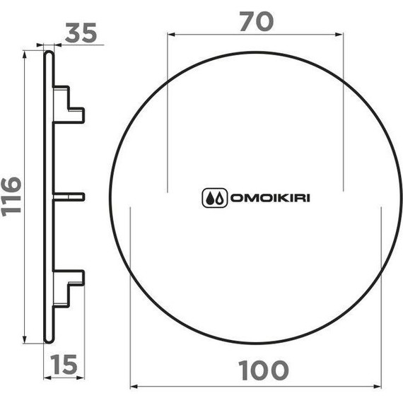 Декоративная накладка для выпуска Omoikiri DEC GM 4957091, вороненая сталь фото 3