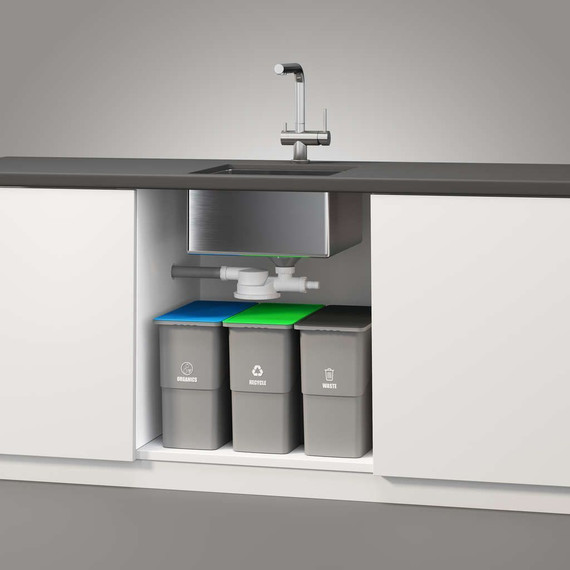 Сифон для мойки с гидрозатвором Omoikiri S-01 4996119, серый фото 2