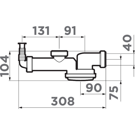 Сифон для мойки с гидрозатвором Omoikiri S-01 4996119, серый фото 3