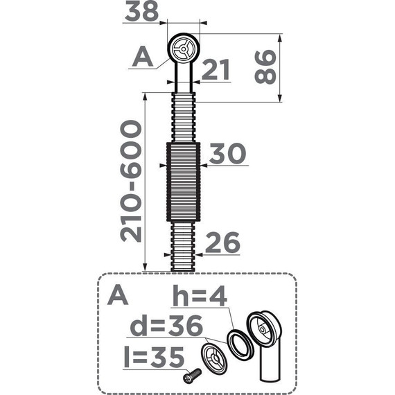 Перелив для кухонной мойки Omoikiri OV-1-R AB 4998035, античная латунь фото 2