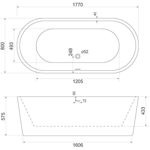 Ванна отдельностоящая BelBagno BB109-177-80 177x80 см фото 5