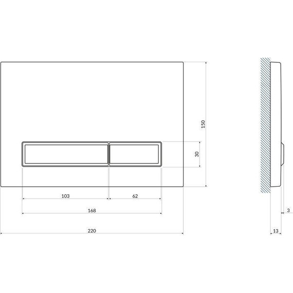 Кнопка смыва Cersanit Blick A64114, хром глянцевый фото 4