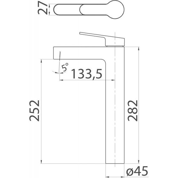 Смеситель для раковины высокий BelBagno Delta DEL-LMC-NERO, чёрный матовый, Цвет производителя: чёрный матовый фото 2