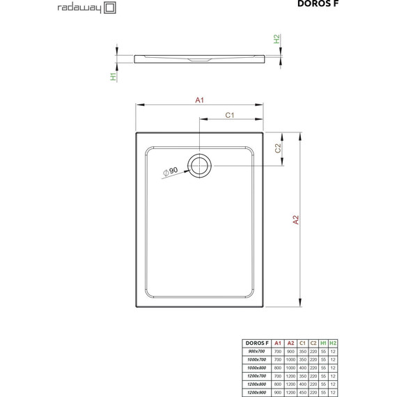 Поддон акриловый Radaway Doros F 100х80 см SDRF1080-01 фото 3