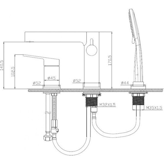 Смеситель для ванны BelBagno Delta DEL-BVD3-NERO, чёрный матовый, Цвет производителя: чёрный матовый - 2 Смеситель для ванны BelBagno Delta DEL-BVD3-NERO, чёрный матовый, Цвет производителя: чёрный матовый фото 2