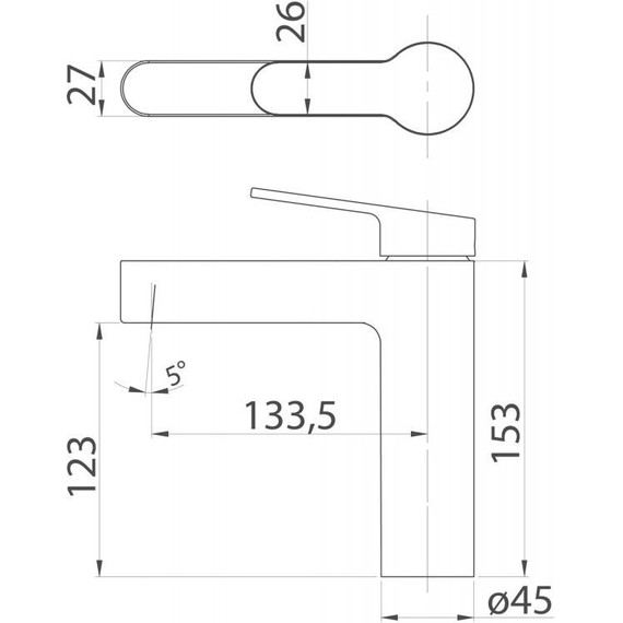 Смеситель для раковины BelBagno Delta DEL-LVM-NERO, чёрный матовый, Цвет производителя: чёрный матовый фото 2