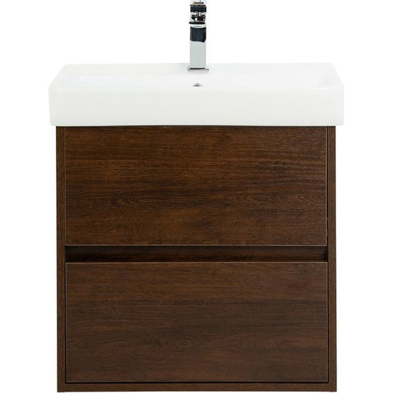 Тумба подвесная с раковиной BelBagno NEON-500-2C-SO-RS 50 см, Rovere Scuro фото 