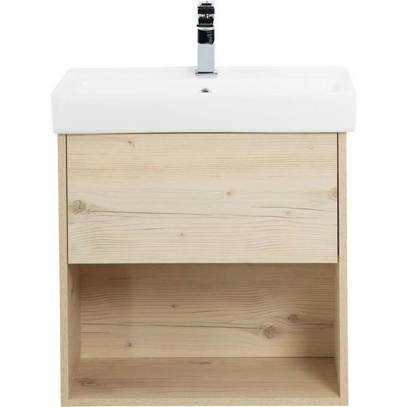 Тумба подвесная с раковиной BelBagno NEON-500-1C-SO-PB 50 см, Pino Bianco фото 
