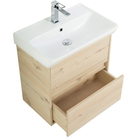 Тумба подвесная с раковиной BelBagno NEON-500-2C-SO-PB 50 см, Pino Bianco фото 3