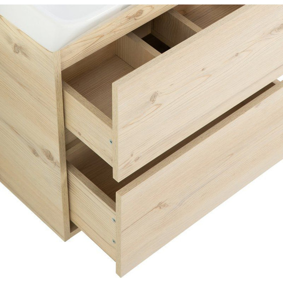 Тумба подвесная с раковиной BelBagno NEON-500-2C-SO-PB 50 см, Pino Bianco фото 5