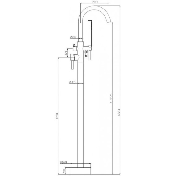 Смеситель для ванны BelBagno Nova NOV-FMT-IN, сатин, Цвет производителя: сатин фото 2