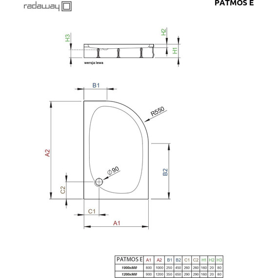 Поддон акриловый Radaway Patmos E 120х90 см 4P91217-03R фото 3