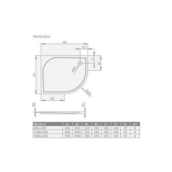 Поддон акриловый Radaway Delos E 100х80 см SDE1080-01L фото 3