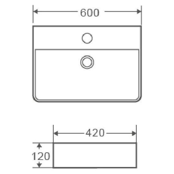 Раковина-чаша Azario 60 см AZ-2173 - 3 Раковина-чаша Azario 60 см AZ-2173 фото 3