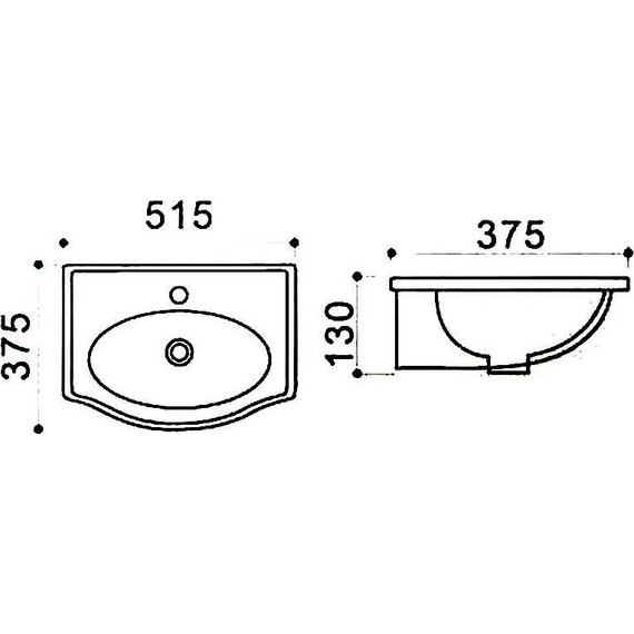Раковина подвесная Azario 51 см AZ-405 фото 3