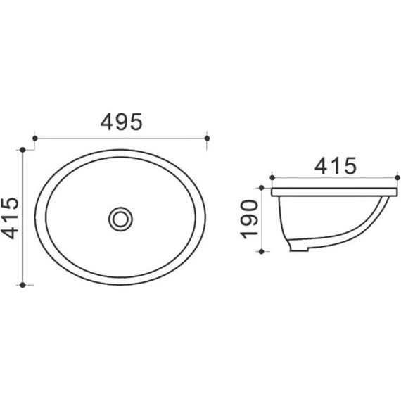 Раковина врезная под столешницу Azario 49 см AZ-908-20 - 3 Раковина врезная под столешницу Azario 49 см AZ-908-20 фото 3