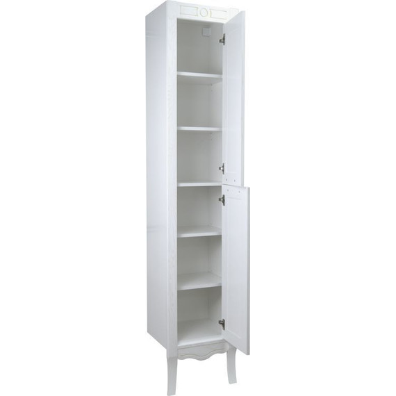 Пенал напольный Azario Carolina 40 см, универсальный, белый/золото фото 2