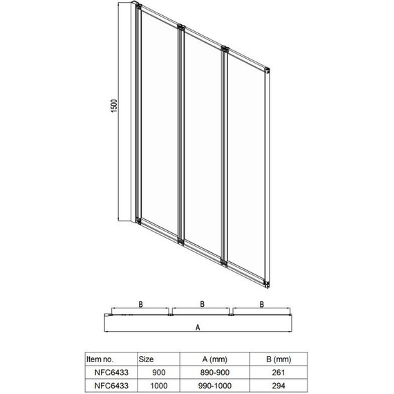 Шторка для ванны Azario Preston 100x150 см NFC6433, хром/прозрачное фото 5