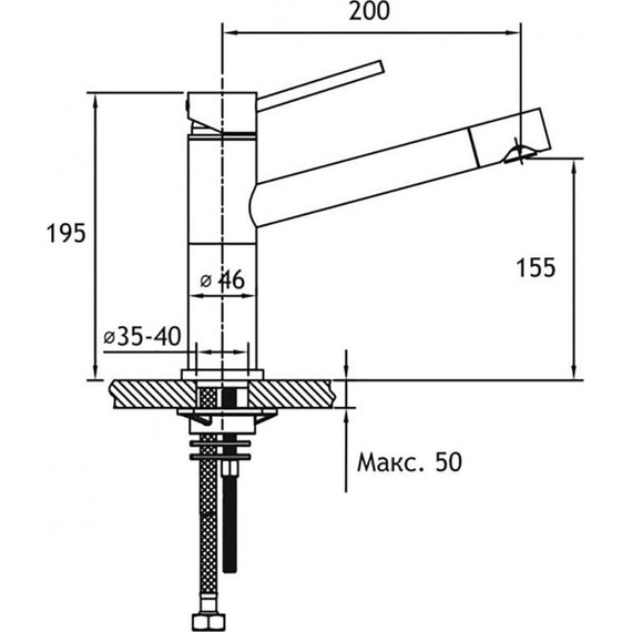 Смеситель для кухни Timo Saona 2303F, антрацит фото 2