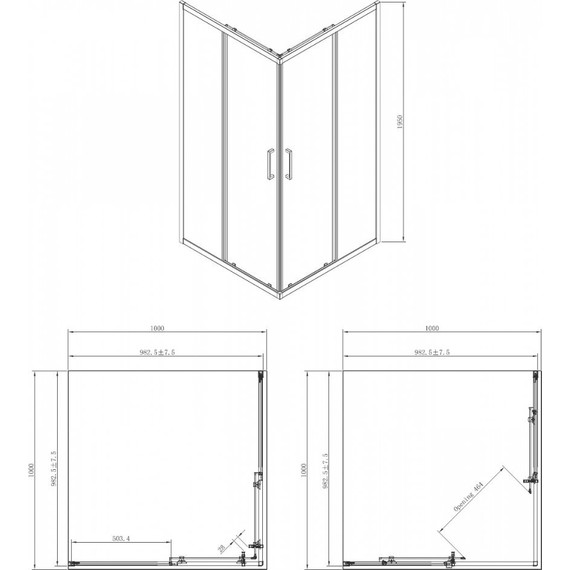 Душевое ограждение Azario Seattle 100x100 см AZ-131 S A, хром/прозрачное фото 5