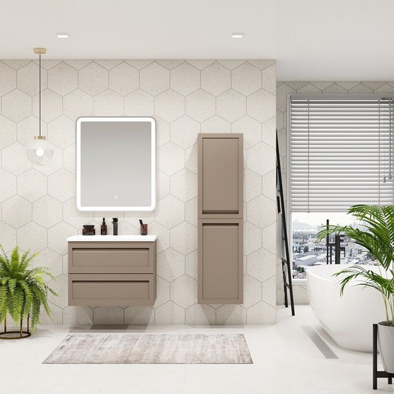 Пенал подвесной Art&Max AM-Platino-1500-2A-SO-CM 40 см, капучино матовый фото 2