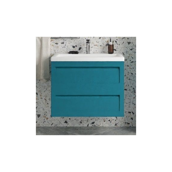 Тумба подвесная с раковиной Art&Max AM-Platino-580-2C-SO-TM 58 см, бирюзовый матовый фото 