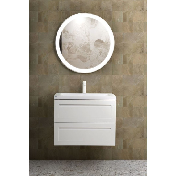 Тумба подвесная с раковиной Art&Max AM-Platino-600-2C-SO-BM 60 см, белый матовый фото 2