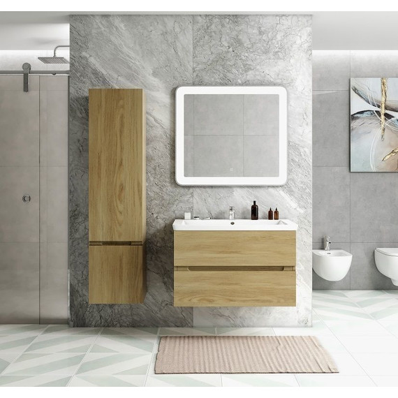 Пенал подвесной Art&Max AM-Techno-1600-AC-SO-LW674-L 40 см, дуб мадейра янтарь фото 2