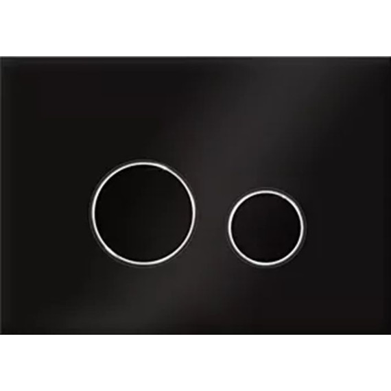 Кнопка смыва Cersanit Twins 64117, чёрное стекло фото 