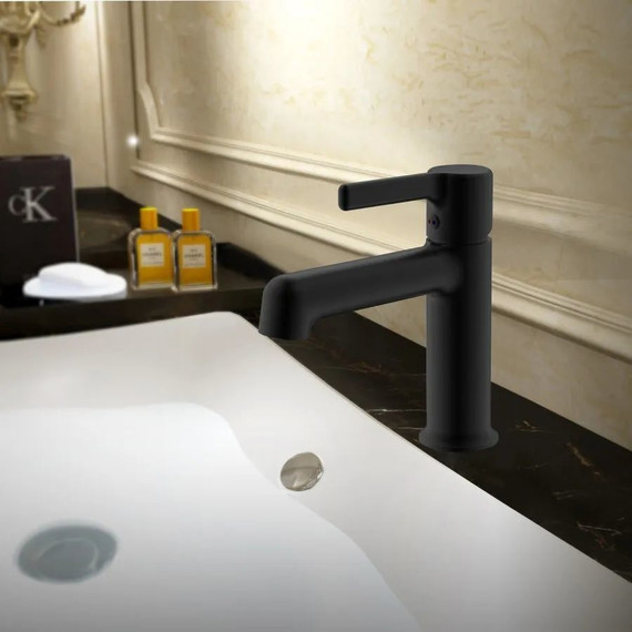 Смеситель для раковины Haiba HB10814-7, чёрный матовый - 2 Смеситель для раковины Haiba HB10814-7, чёрный матовый фото 2