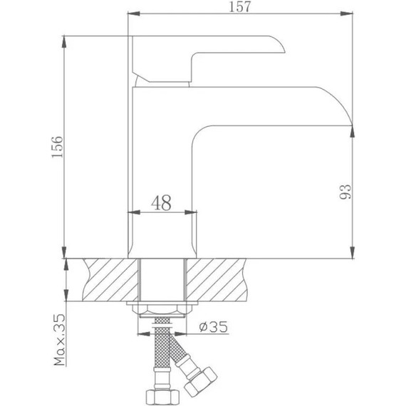 Смеситель для раковины с лейкой для биде Haiba HB12805-7, черный/хром фото 8