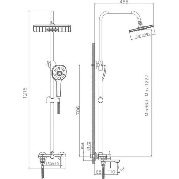 Душевая стойка Haiba HB24505 - 2 Душевая стойка Haiba HB24505 фото 2