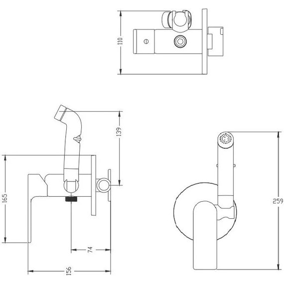 Набор для гигиенического душа Haiba HB55505 - 2 Набор для гигиенического душа Haiba HB55505 фото 2