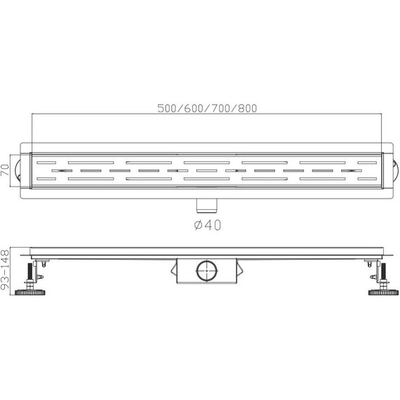 Трап Haiba 50 см HB91500-3, нержавеющая сталь, графит фото 2