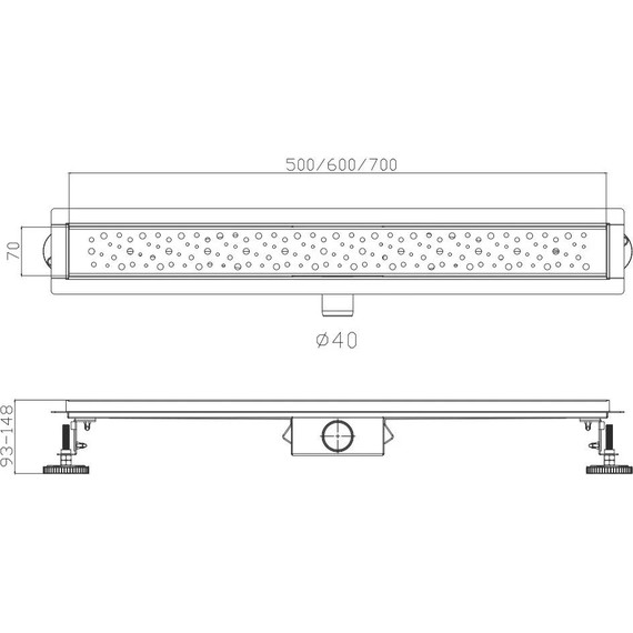 Трап Haiba 50 см HB92500, нержавеющая сталь, сатин фото 2