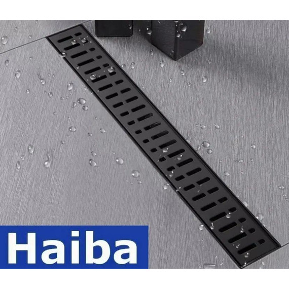 Трап Haiba 50 см HB93500-7, нержавеющая сталь, чёрный матовый фото 