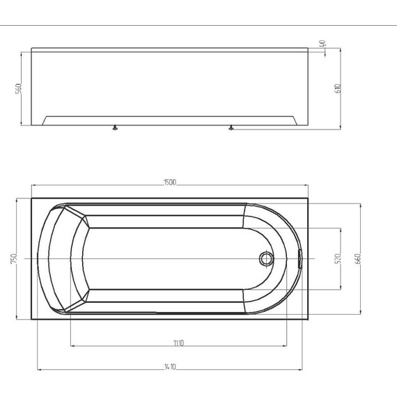 Ванна акриловая Azario Adelina 150x75 см AV.0010150, Размер - мм: 1500х750 - 4 Ванна акриловая Azario Adelina 150x75 см AV.0010150, Размер - мм: 1500х750 фото 4