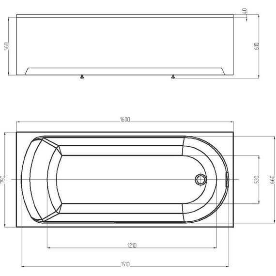 Ванна акриловая Azario Adelina 160x75 см AV.0010160, Размер - мм: 1600х750 - 4 Ванна акриловая Azario Adelina 160x75 см AV.0010160, Размер - мм: 1600х750 фото 4