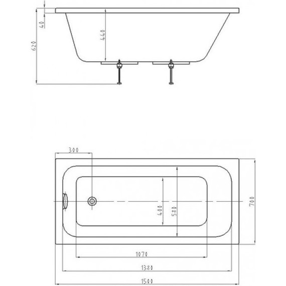 Ванна акриловая Azario Bella 150x70 см AV.0020150, Размер - мм: 1500х700 - 5 Ванна акриловая Azario Bella 150x70 см AV.0020150, Размер - мм: 1500х700 фото 5