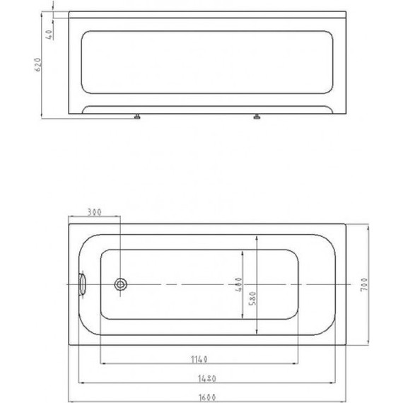 Ванна акриловая Azario Bella 160x70 см AV.0020160, Размер - мм: 1600х700 фото 5