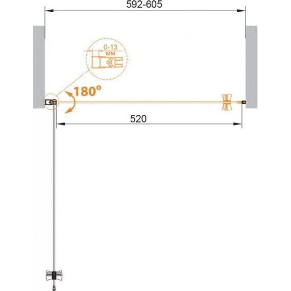 Душевая дверь Cezares 60 см ECO-O-B-1-60-C-Cr, хром/прозрачное фото 7