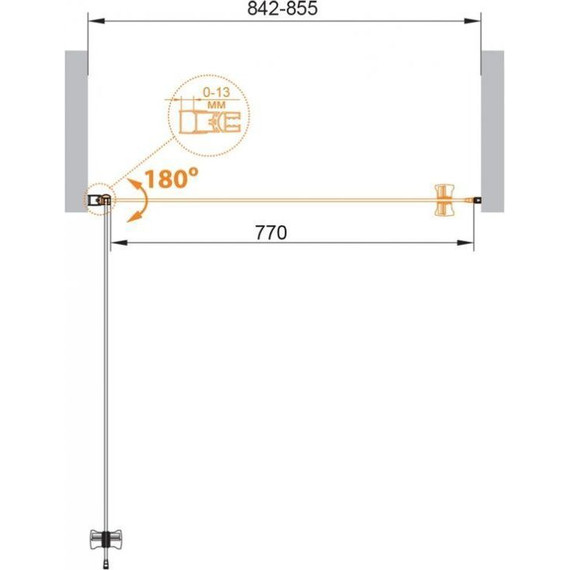 Душевая дверь Cezares Eco B-1 85 см хром/прозрачное - 7 Душевая дверь Cezares Eco B-1 85 см хром/прозрачное фото 7
