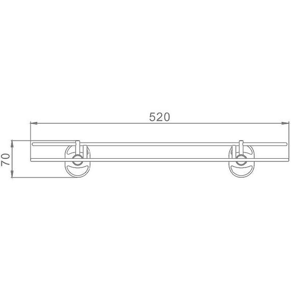 Cтеклянная полка Haiba 52 см HB1907-1 фото 2