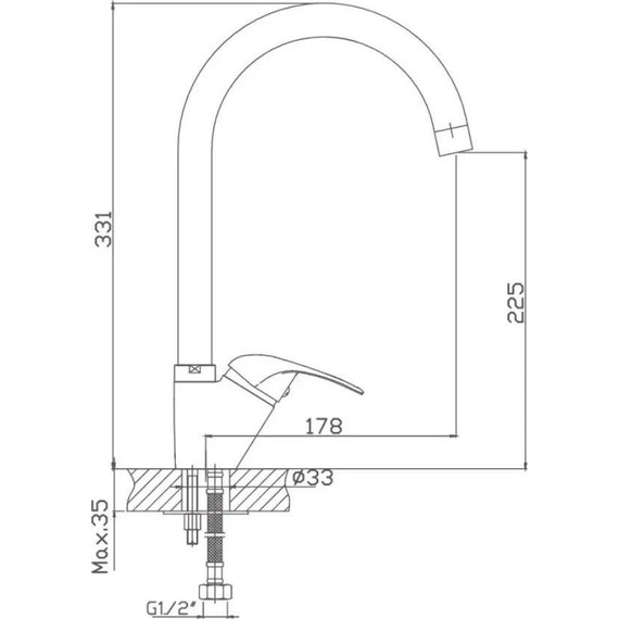 Смеситель для кухни Haiba HB4615 фото 2