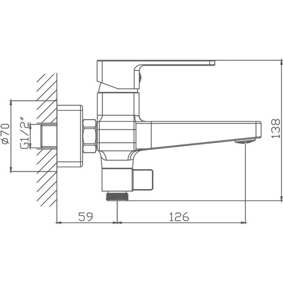 Смеситель для ванны Haiba HB60615-7, чёрный матовый фото 3