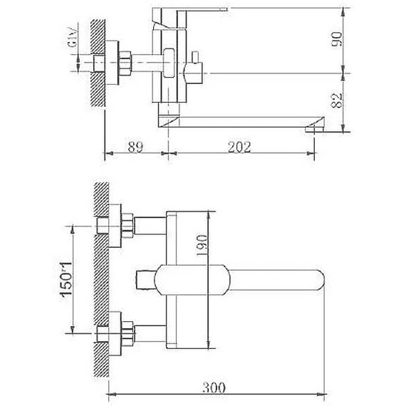Смеситель для ванны Haiba HB60806, сталь фото 2