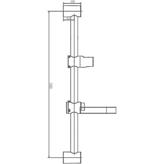 Душевая штанга Haiba 58 см HB8008 фото 2