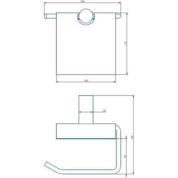 Держатель для туалетной бумаги Haiba HB8403-7, цвет чёрный матовый фото 2