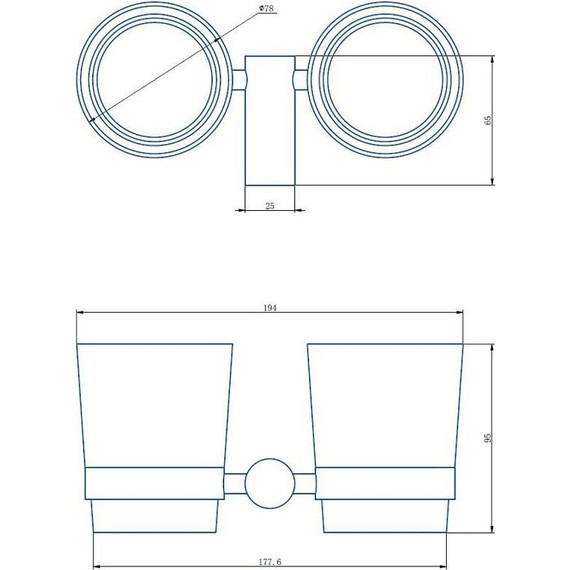 Двойной стакан для зубных щеток Haiba HB8408-7, цвет чёрный матовый - 2 Двойной стакан для зубных щеток Haiba HB8408-7, цвет чёрный матовый фото 2