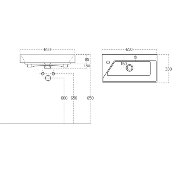 Тумба универсальная с раковиной Dreja Slim 65 см 99.0501, дуб кантри/белый глянцевый фото 15